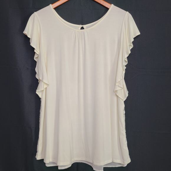 Matilda Jane Adventure Begins Simply Lace Short Sleeve Top Ivory Medium - Picture 1 of 7